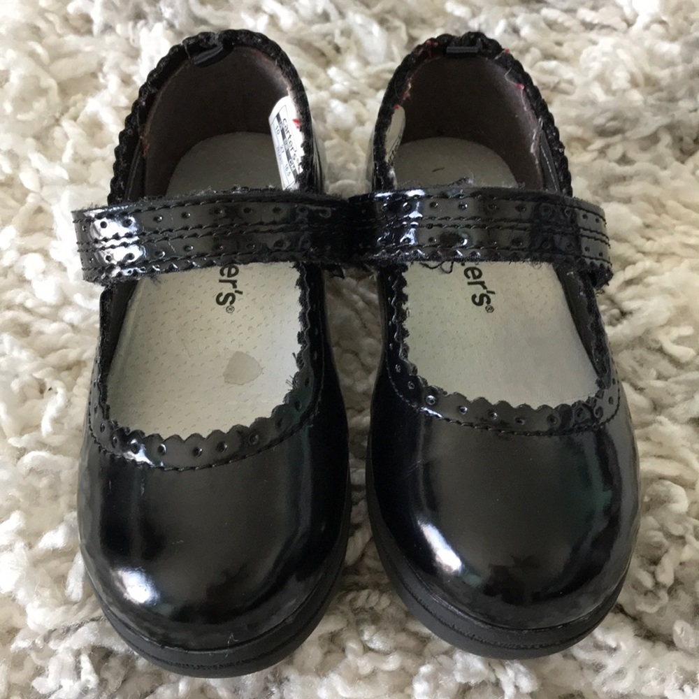 Carters toddler patent black shoes size 10